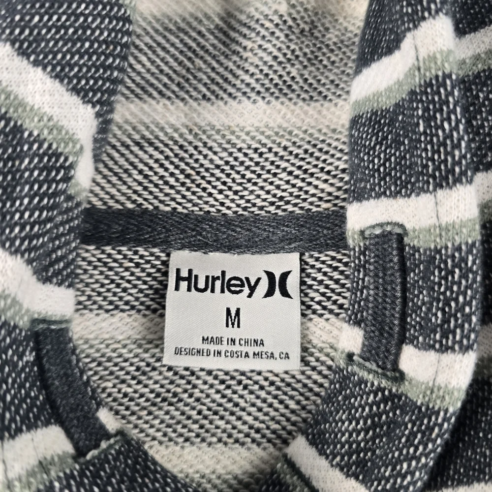 NWT Hurley Pullover Hoodie Mens Medium Striped Blue Green White New